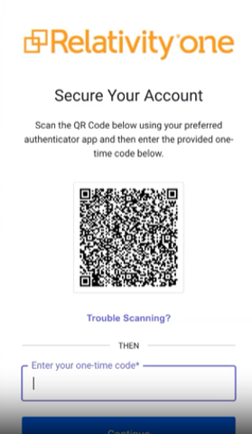 Authenticator app option (QR Code)