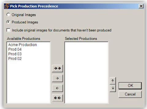 Pick Production Precedence window