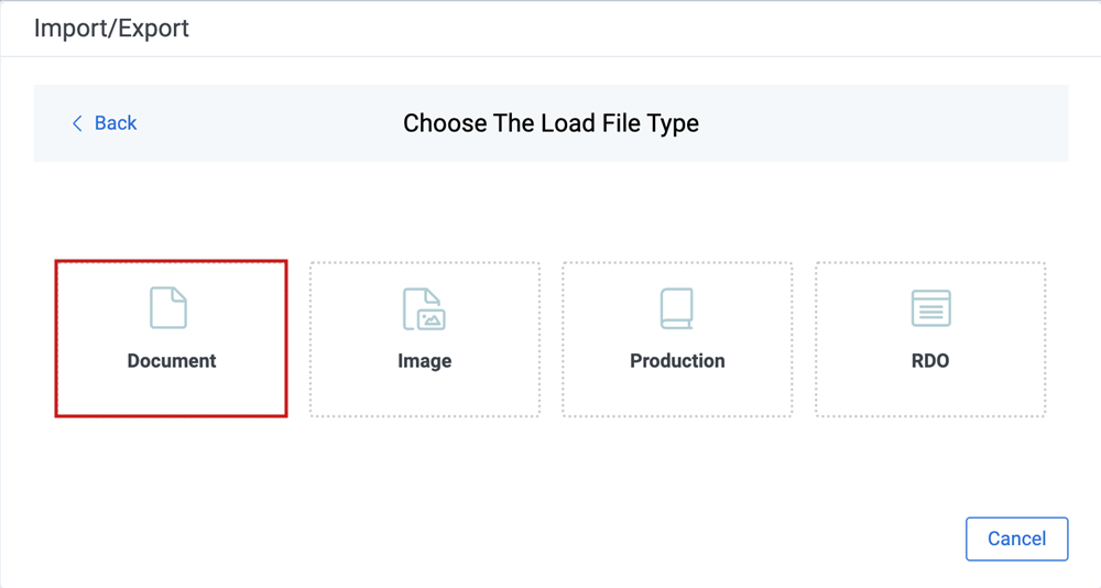 Import Choose Load File of Document Type