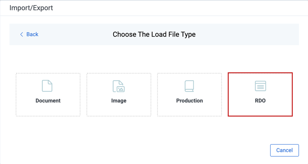 Import Choose Load File of RDO Type 