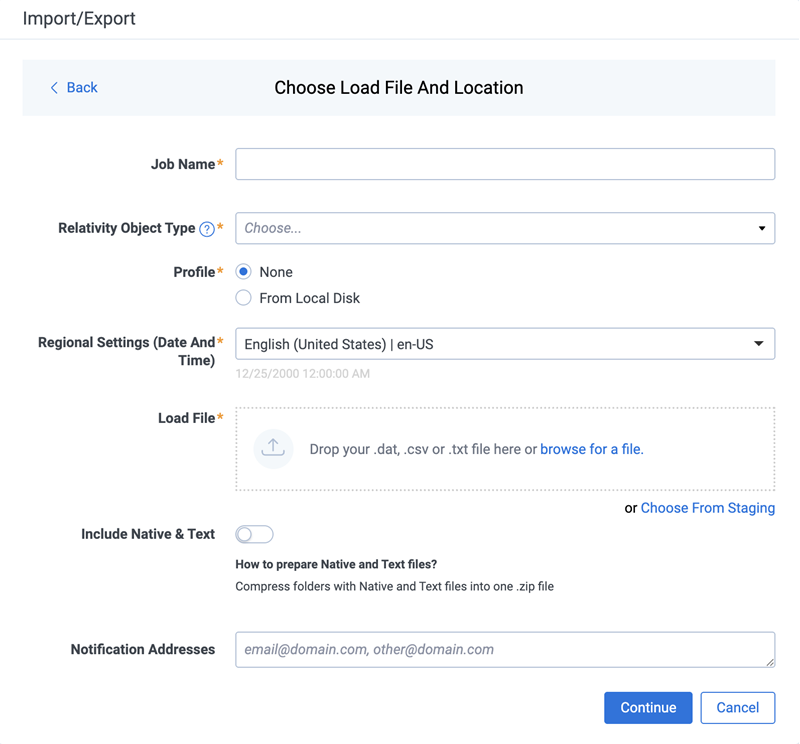 Click to expand Choose load file and location
