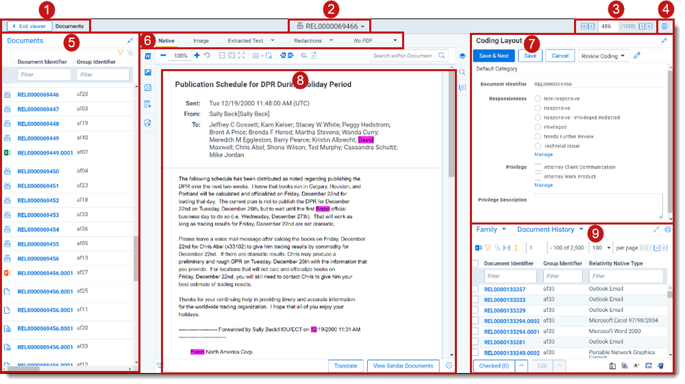 Review Interface layout