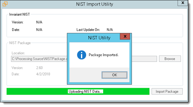 NIST Package Import Complete