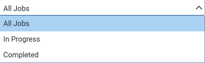 The Jobs view drop-down on ARM Jobs list.