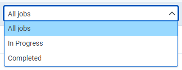 Click to expand The Jobs view drop-down on ARM Jobs list