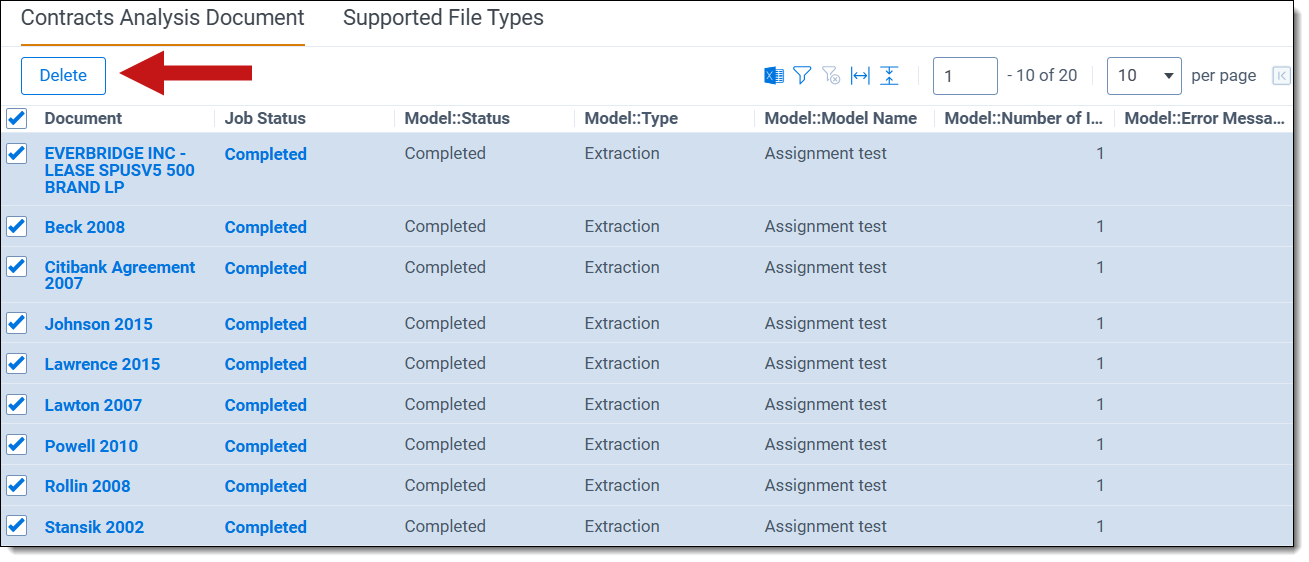 An image of Contracts Analysis DOcuments being deleted.