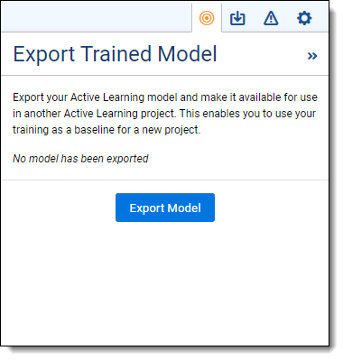Trained Model Export panel