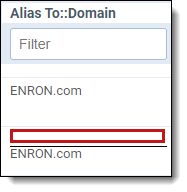 Empty value visible in default domain field