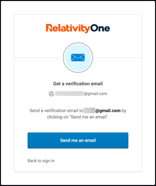 Email verification window