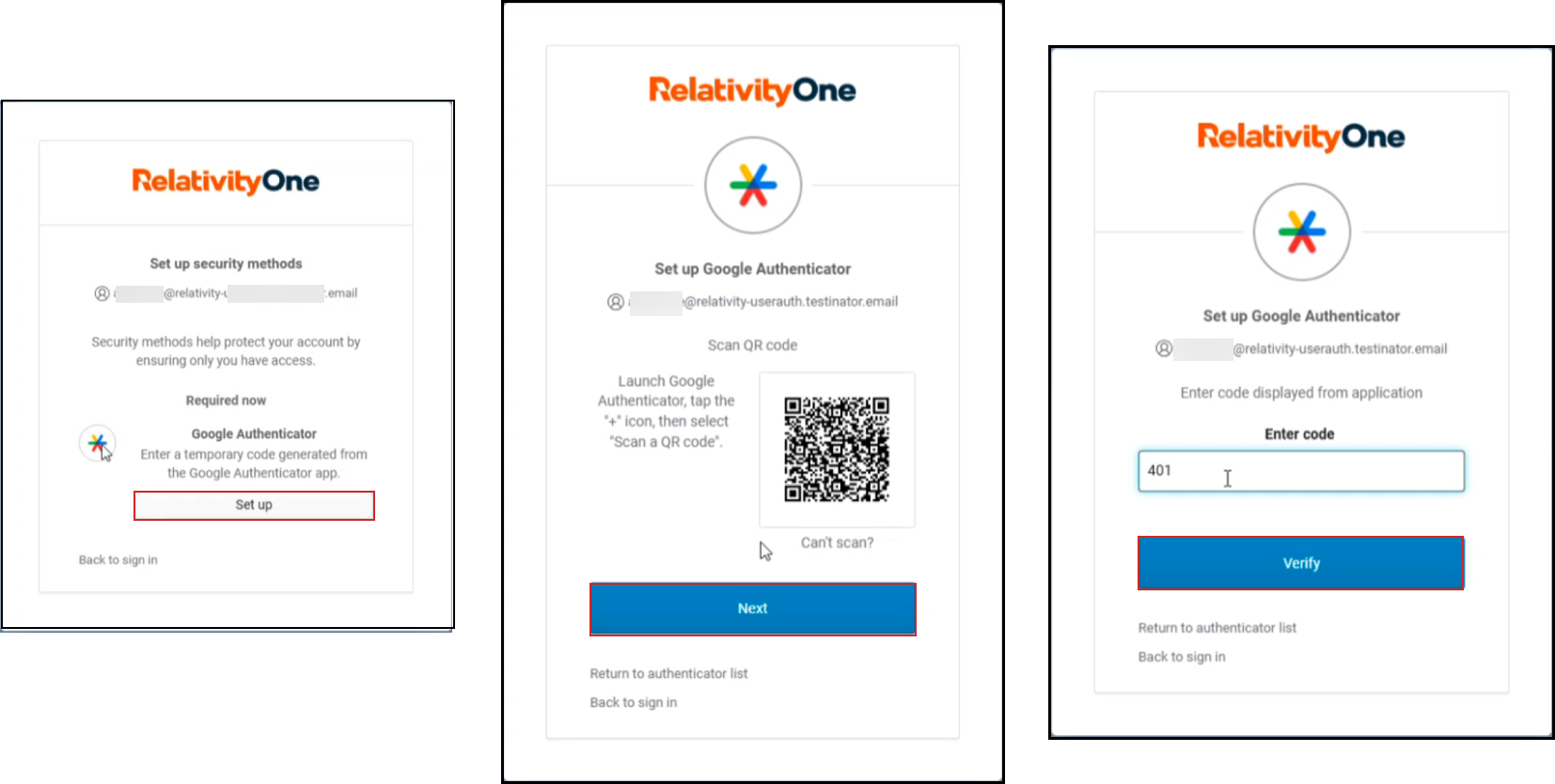 Google Authenticator window
