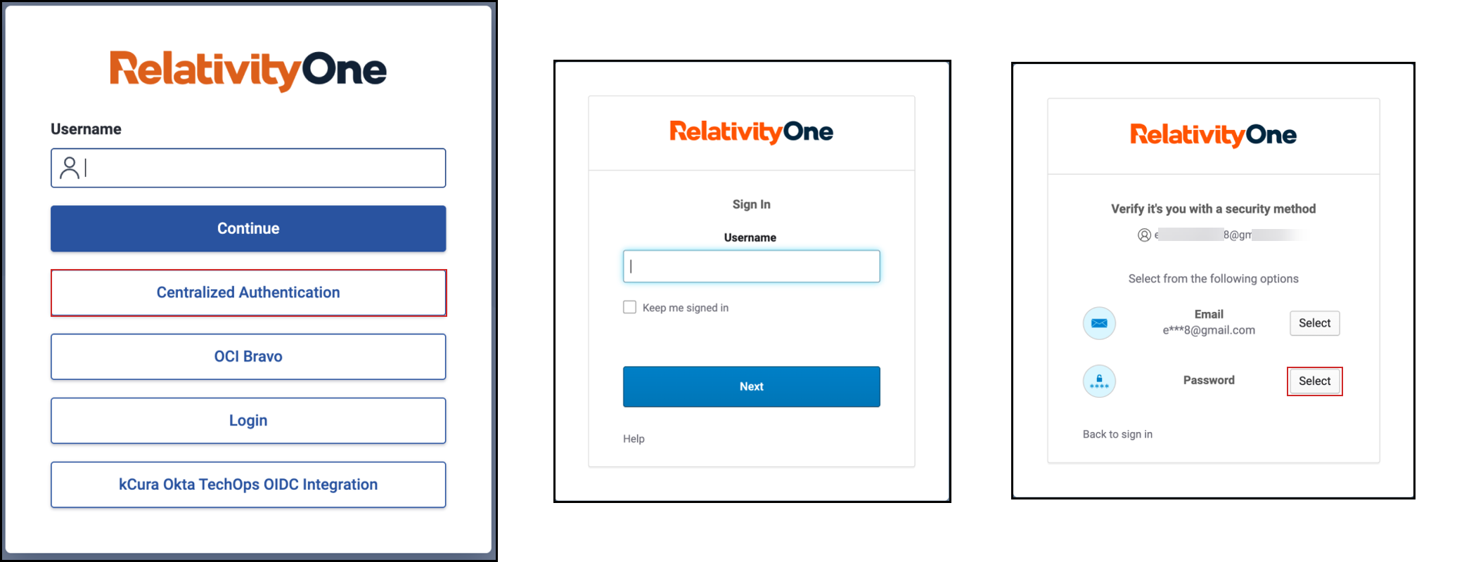 Centralized Authentication login window