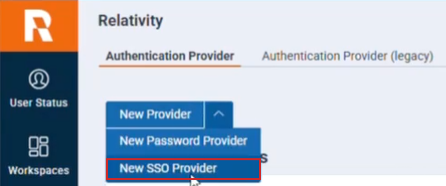New SSO Provider button