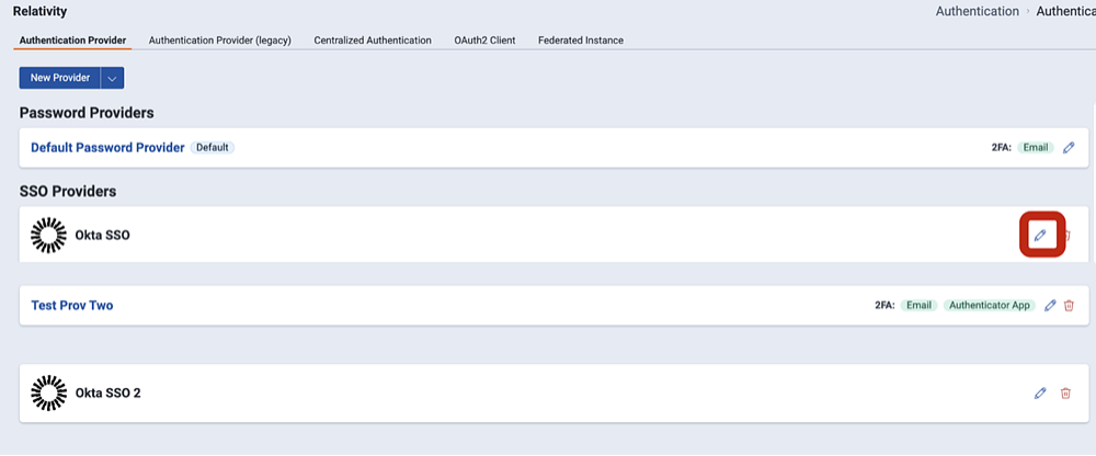 Edit settings of your SSO provider