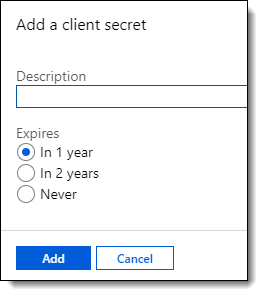 Adding a new client secret options