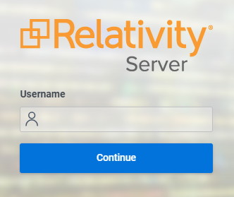 The login splash screen