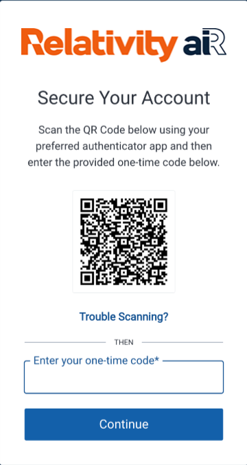 The download authenticator app aplash screen