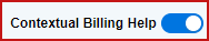 Contextual billing help toggle