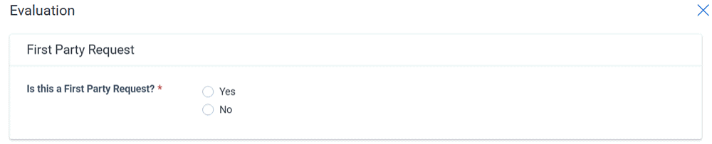 First Party screen that declares if the request is by the first party.