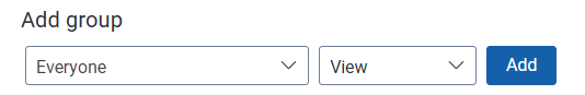 Select a group from the drop-down menu to add it to the agency component.