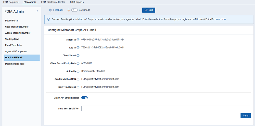 Configure the connection to Microsoft API so emails can be sent on your agency's behalf.