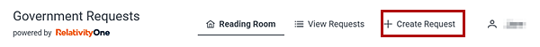 Click the create request button to start a new foia submission.