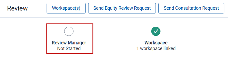 Click the review manager task to launch the modal.