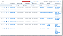 The document list with the Inline Editing icon highlighted.