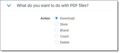 PDF files action window
