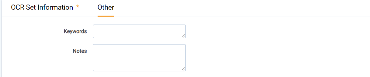 An image of the OCR Set Information form