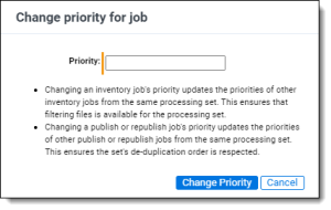 Change priority confirmation window