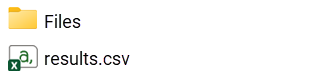The results.csv file within the Files directory.