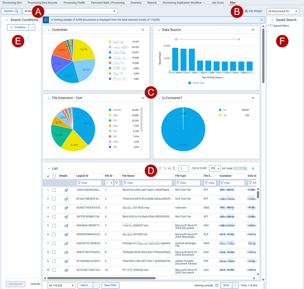 The All Files view from the Files tab