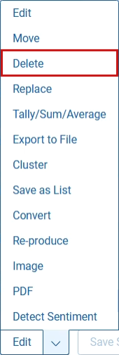 The delete mass action
