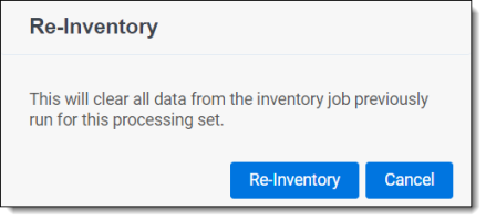 Re-inventory confirmation message