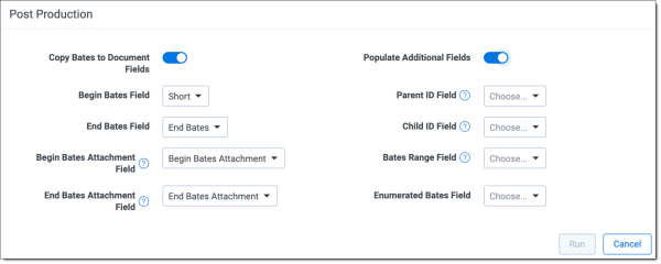 An image of Post Production options.