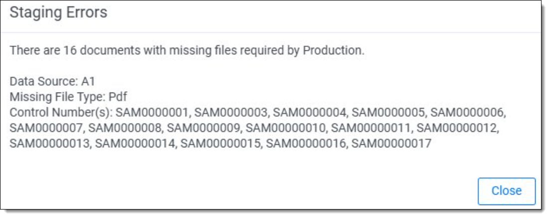 Staging Errors