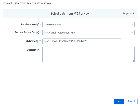 The Purview Case and Purview Review Set pop-up window.