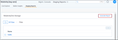 Staging Reports tab