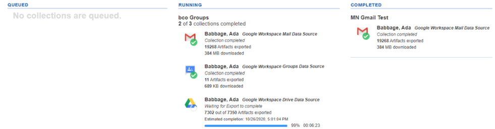 Monitor tab with Queued, Running, and Completed columns.