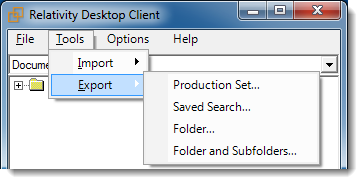 Export Production Set menu option