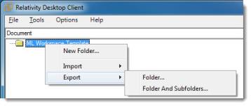 Export options in Folder right-click menu
