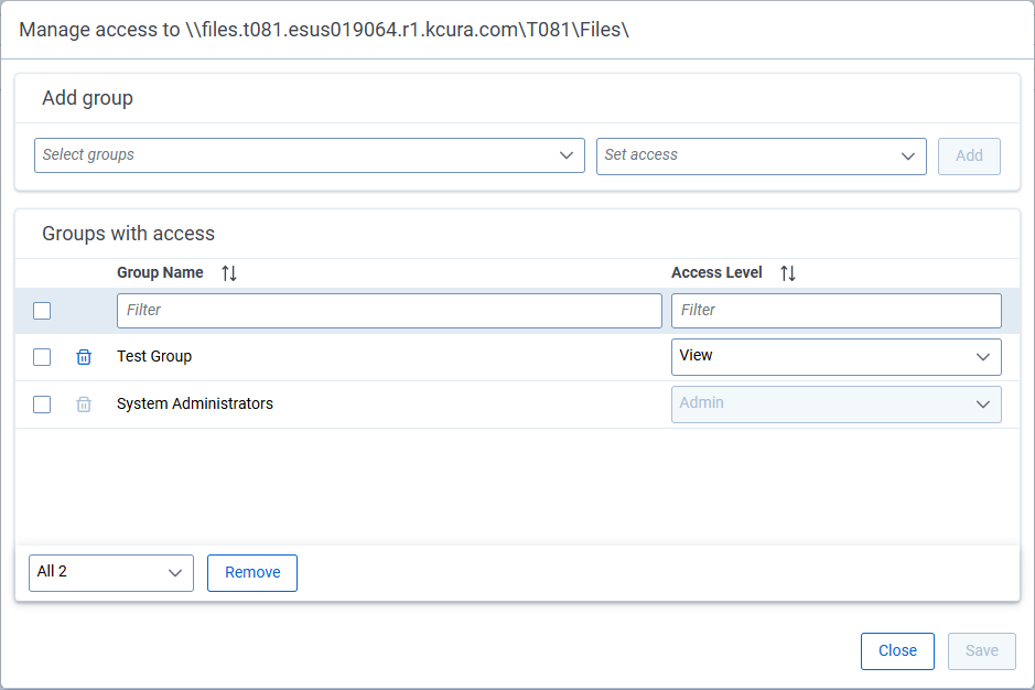 Managing access permissions.