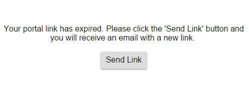 Portal link expiration modal to send new link.