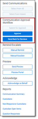 The Send Communication section of the Communication console.