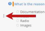 Highlighting the icon to select when re-ordering a questionnare question.