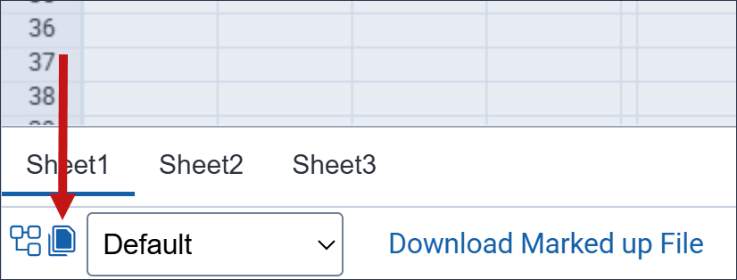 The Redact Spreadsheet Markup Navigator icon is highlighted.