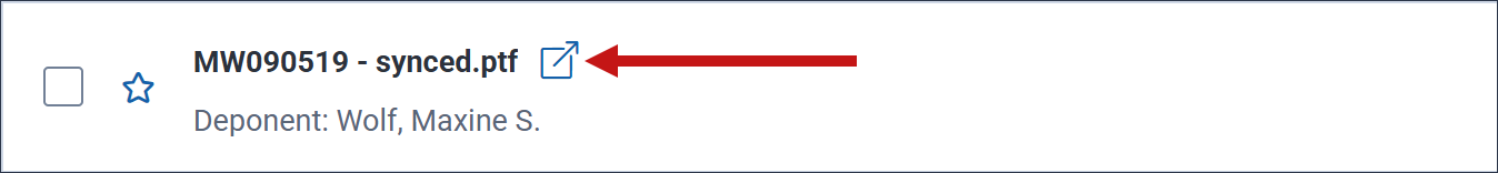 The Open in Viewer icon is highlighted in the Transcript tab.