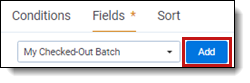 The Add button when selecting a view to add all fields from.