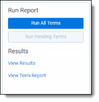 Run Report console on the Search Terms Report page.