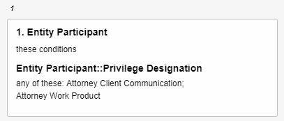 Search card with a search on the Entity Participant field.